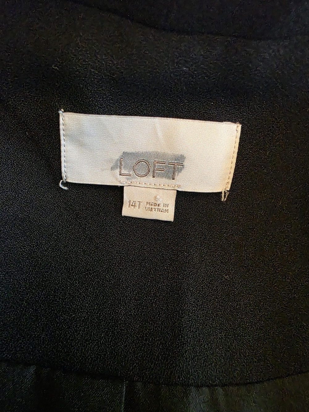 LOFT Black Open-Front Collarless Blazer - Picture 6 of 9